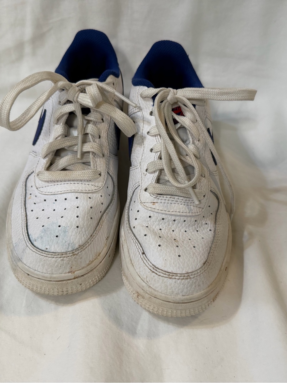 Nike Blue & White Sneakers with Red Accents